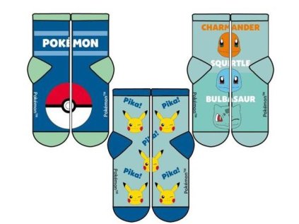 SADA 3 KS PONOŽKY POKÉMON F UK s24 07721 - 054 blue (Velikost 27-30)
