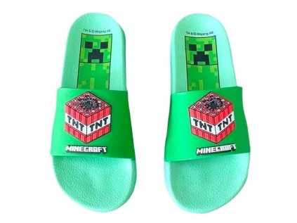 PANTOFLE MINECRAFT FUK ss24 08708 zelené (Velikost 29-30)