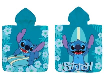 PONČO LILO A STITCH Ay 035 modro - zelené (Velikost uni)