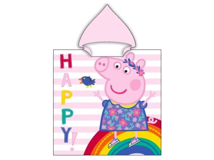 PONČO PEPPA PIG AY 023 růžový proužek (Velikost uni)