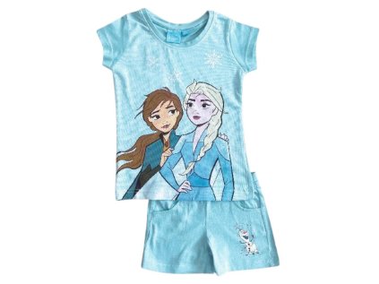 KOMPLET TRIČKO A KRAŤASY FROZEN Se fr28 tyrkysový (Velikost 104)