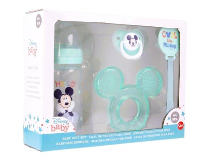 4 - DÍLNÁ KOJENECKÁ DÁRKOVÁ SADA MICKEY Stor 13008 tyrkysová (Velikost uni)