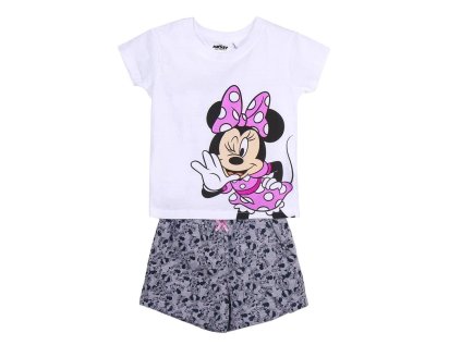 KOMPLET TRIČKO A KRAŤASY MINNIE Cer 8880 bílo - šedý (Velikost 2)