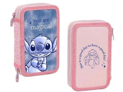 VYBAVENÝ DVOUPATROVÝ PENÁL LILO A STITCH Eur st00024 pink (Velikost uni)