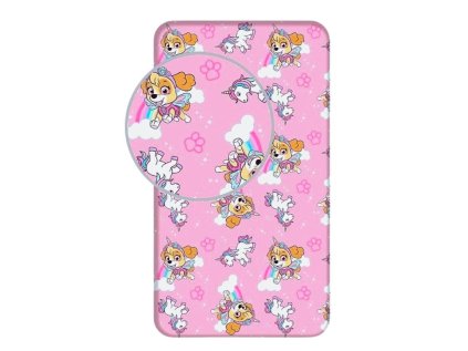 PROSTĚRADLO TLAPKOVÁ PATROLA jf PP475 růžové (Velikost uni)