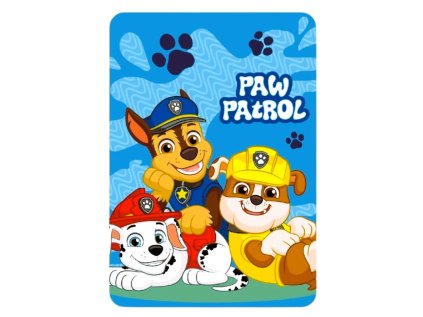 FLÍSOVÁ DEKA TLAPKOVÁ PATROLA ML paw24-4362 modrá (Velikost uni)