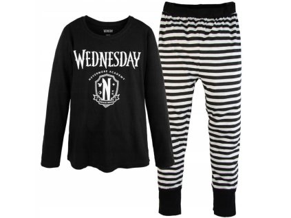 PYŽAMO WEDNESDAY Em 001 černé - proužek (Velikost 134-140)