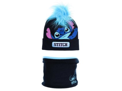 SOUPRAVA KULICH A NÁKRČNÍK LILO A STITCH SC xh4127 tm. modrá (Velikost 52)