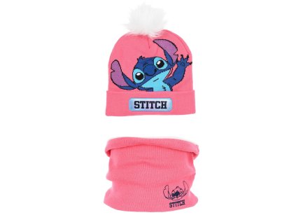 SOUPRAVA KULICH A NÁKRČNÍK LILO A STITCH SC xh4127 růžová (Velikost 52)
