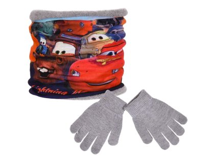 SOUPRAVA NÁKRČNÍK A RUKAVICE CARS SC ph 4238 šedý (Velikost uni)