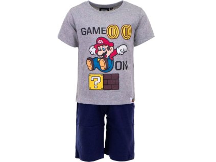 PYŽAMO SUPER MARIO 1997 šedo - tm. modré (Velikost 98)