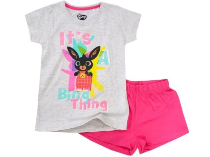 PYŽAMO BING em 060 kr. šedo - malinové (Velikost 104)