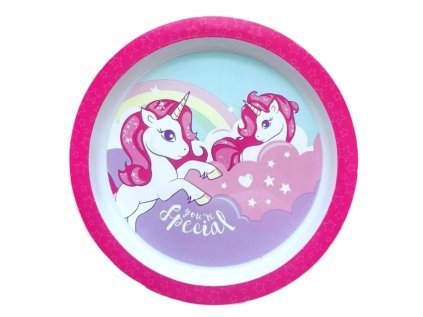 PLASTOVÝ TALÍŘ UNICORN Eur kl 11577 malinový (Velikost uni)