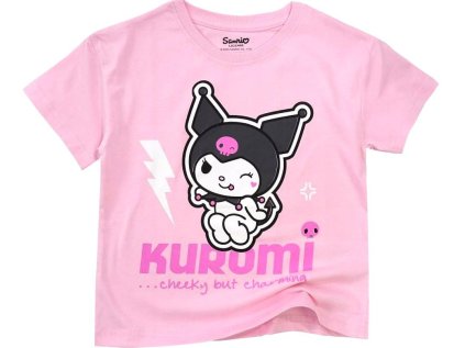 TRIČKO HELLO KITTY KUROMI Em 028 sv. růžové (Velikost 128)
