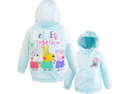 ŠUSŤÁKOVÁ BUNDA PEPPA PIG Em PP 52 28 1231 tyrkysově modrá (Velikost 110-116)