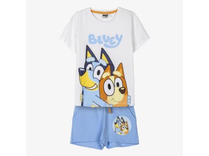 KOMPLET TRIČKO A KRAŤASY BLUYE Cer 2900002044 bílo - sv. modrý (Velikost 92)