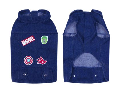 DŽÍNOVÝ OBLEČEK PRO PSA MARVEL M Cer 2800000779 tm. modrý (Velikost M)