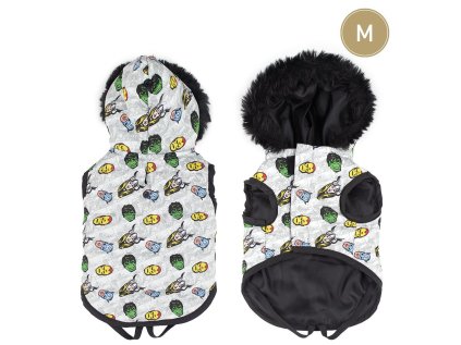 ZIMNÍ OBLEČEK PRO PSA AVENGERS M Cer 2800000797 šedý (Velikost M)