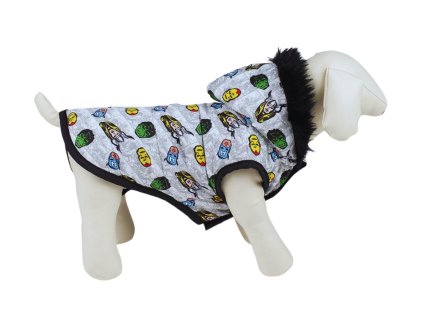 ZIMNÍ OBLEČEK PRO PSA AVENGERS L Cer 2800000868 šedý (Velikost L)