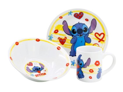 3 - DÍLNÁ KERAMICKÁ SOUPRAVA LILO A STITCH Stor 88165 ceramic snack set (Velikost uni)