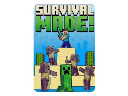 FLÍSOVÁ DEKA MINECRAFT ML mnc24-4353 survival mode (Velikost uni)