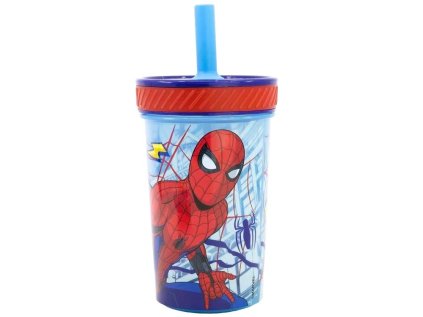 BEZPEČNÝ KELÍMEK S BRČKEM SPIDERMAN stor 74787 modrý (Velikost uni)