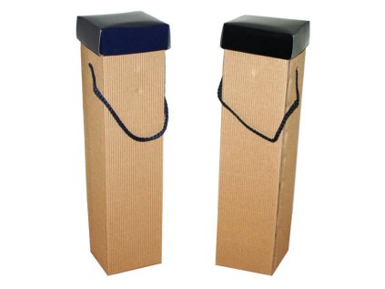 Krabice na láhev,vlnitá lepenka, modré víko