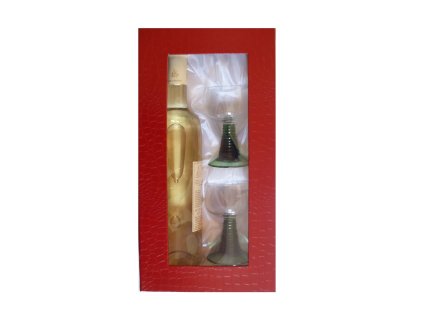 dárková krabička, na 1 láhev, se 2 skleničkami