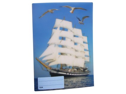sešit 524 s 3D motivem, A5, 20 listů,linkovaný, motiv lodě
