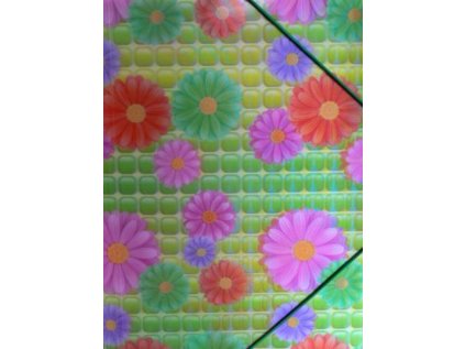 Desky na spisy/výkresy s gumou, motiv květy,3D efekt