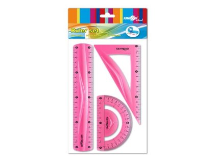Pravítko sada 3ks barva růžová