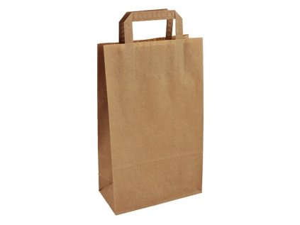 Papírová taška hnědá 22x10,5x36 s plochým uchem Topcraft