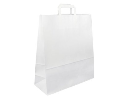 Papírová taška bílá 40x16x45 s plochým uchem Topcraft
