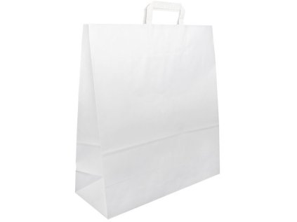Papírová taška bílá 45x17x48 s plochým uchem Topcraft