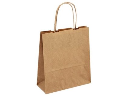 Papírová taška hnědá 19x8x21 kroucené ucho Toptwist
