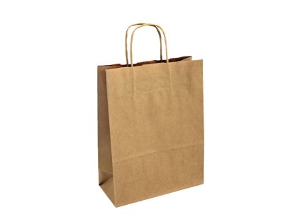 Papírová taška hnědá 24x11x31 kroucené ucho Toptwist