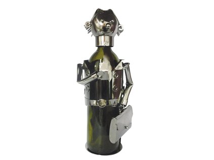 Kovový stojan na víno, motiv manažer