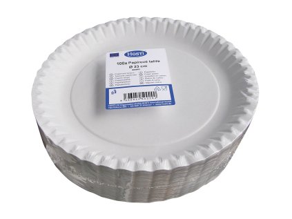 papírové talíře mělké 23cm v balení 10ks