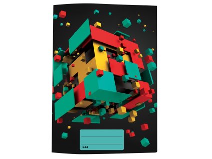 sešit 544 s 3D motivem, A5, 40 listů,linkovaný, motiv kostky
