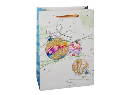 Vánoční dárková taška 22,5 x 10 x 33,5cm motiv koule