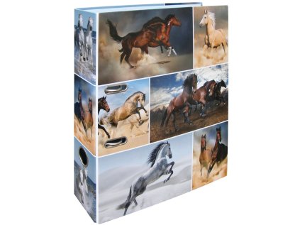 Designový pákový pořadač A4 7cm karton motiv Animals- koně