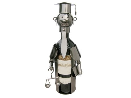 Kovový stojan na víno, motiv justice