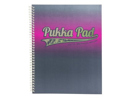 Pukka Pad spirálový blok Elektra A4, 200 stran, linky 8 mm, růžový