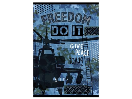 sešit A5, měkká obálka, 52listů,80 gr, Kolekce Military, motiv helikoptéra