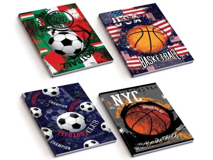 sešit A5, měkká obálka, 52listů,80 gr, Kolekce Sport, motiv basketbal NYC