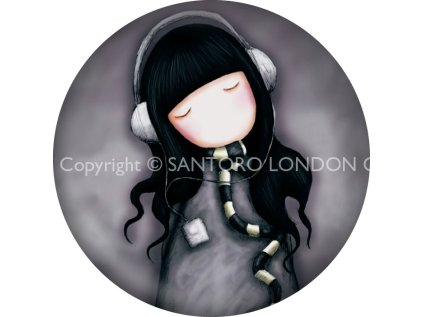 Magnet kulatý Santoro London - The Song, 5.8cm průměr x 0.5cm