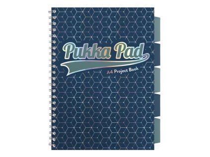 Pukka Pad projektový blok Glee A4, papír 80g,100 listů, tmavě modrý, linkovaný