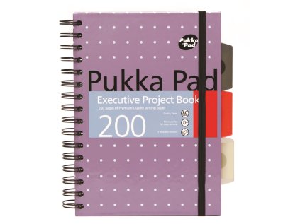 Pukka Pad projektový blok Metallic Executive A5, papír 80g,100 listů, fialový, linkovaný