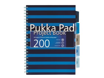 Pukka Pad projektový blok Navy Blue A4, papír 80g,100 listů, modrý, linkovaný
