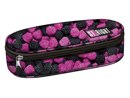 Penál oválný, St.RIGHT -Berries, rozměry 23 x 9,5 x 6cm